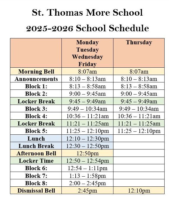 Schedule 2025 2026